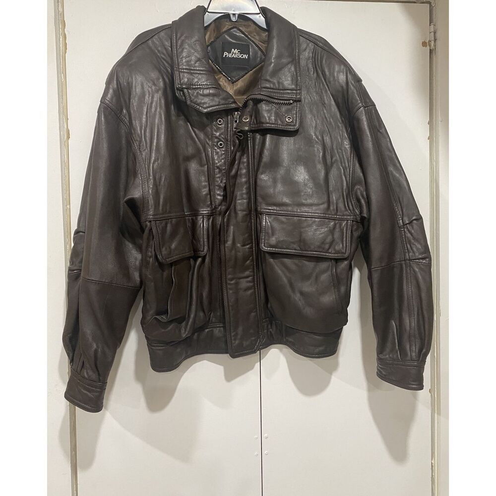 Vintage McPhearson Bomber Jacket Men XL Italian Suit Lining Classic 90’s Style